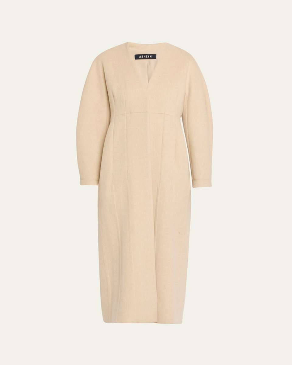 Elia Barrel-Sleeve Cashmere Coat